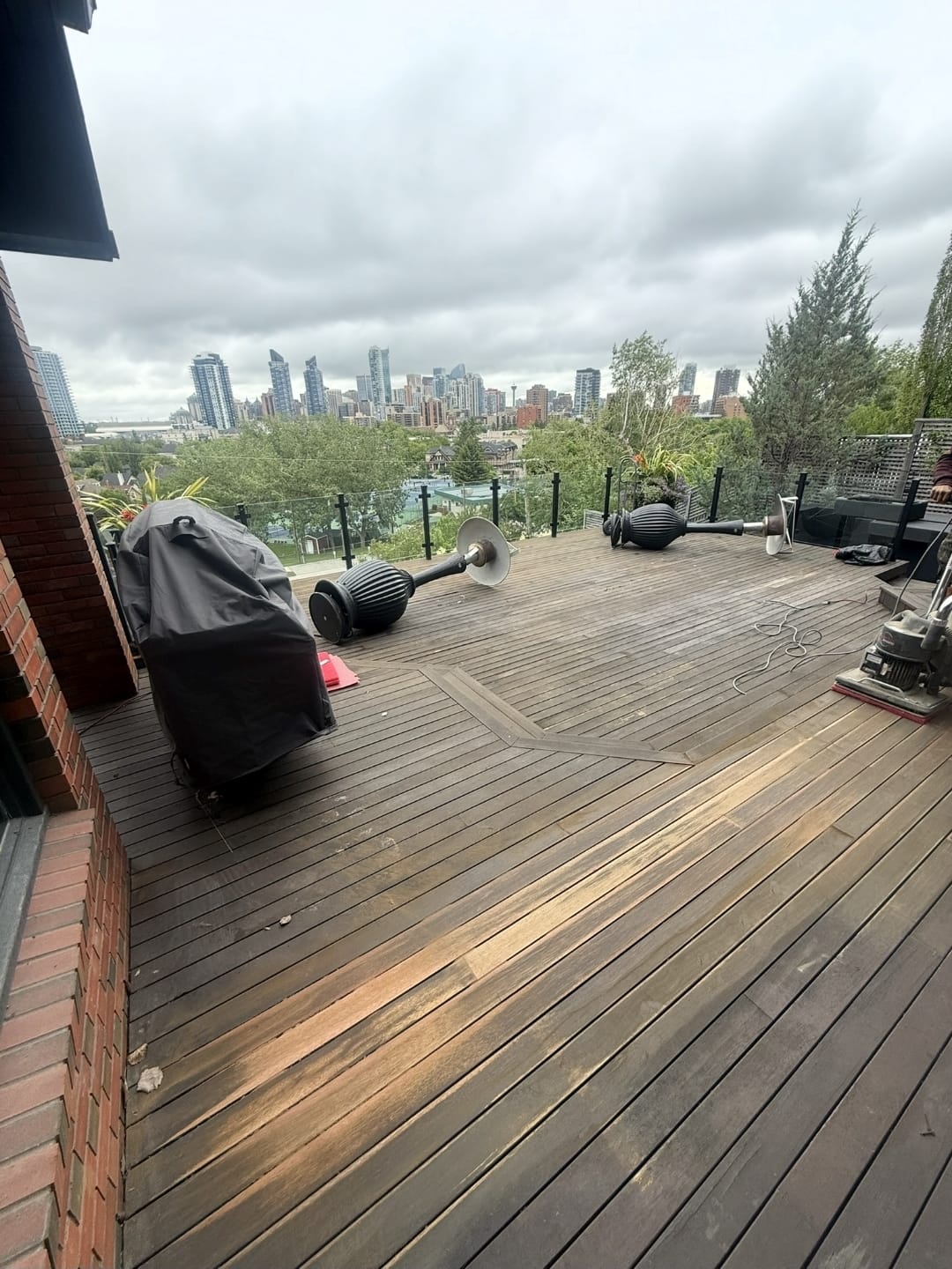 Batu Wood Deck Refinishing before