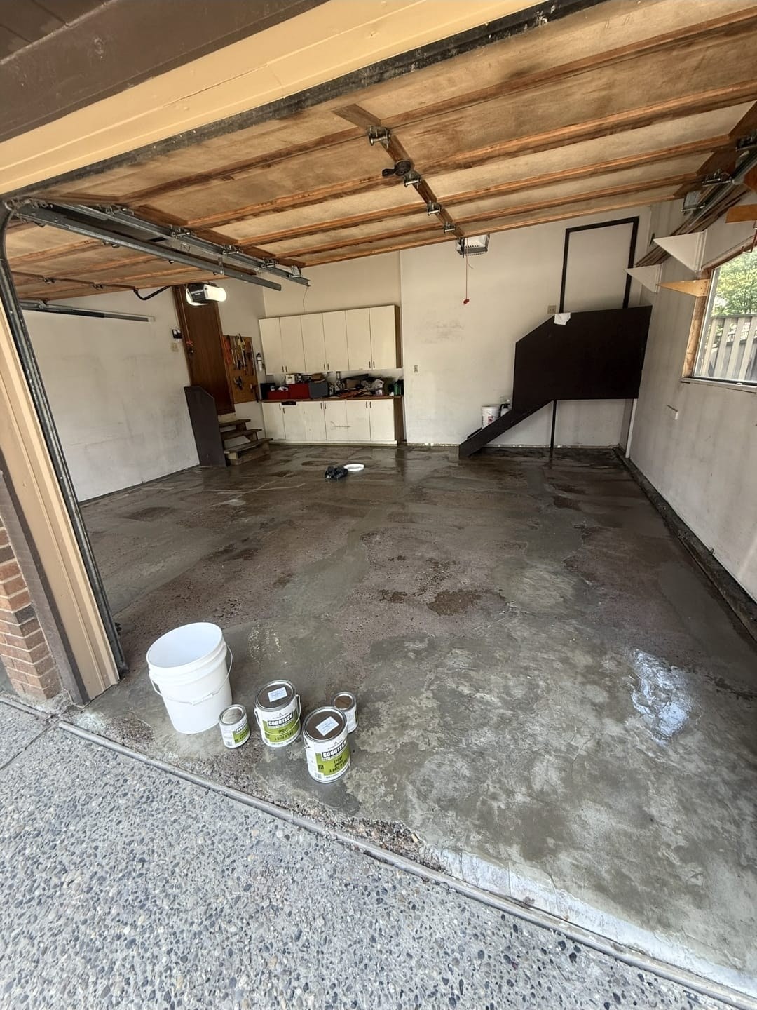 Garage floor before coating